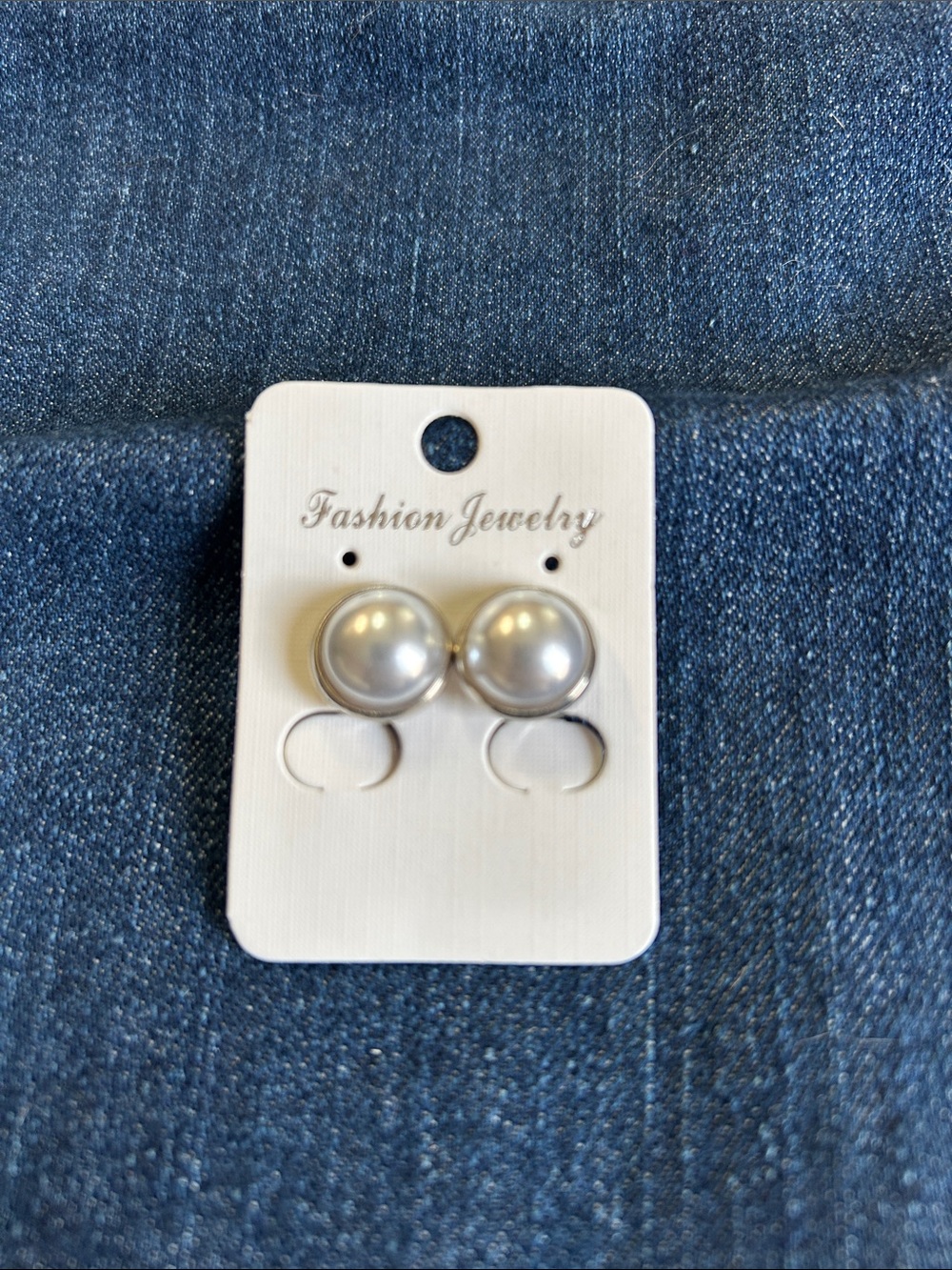 NEW CLIP-On Silver Faux Pearl Earrings